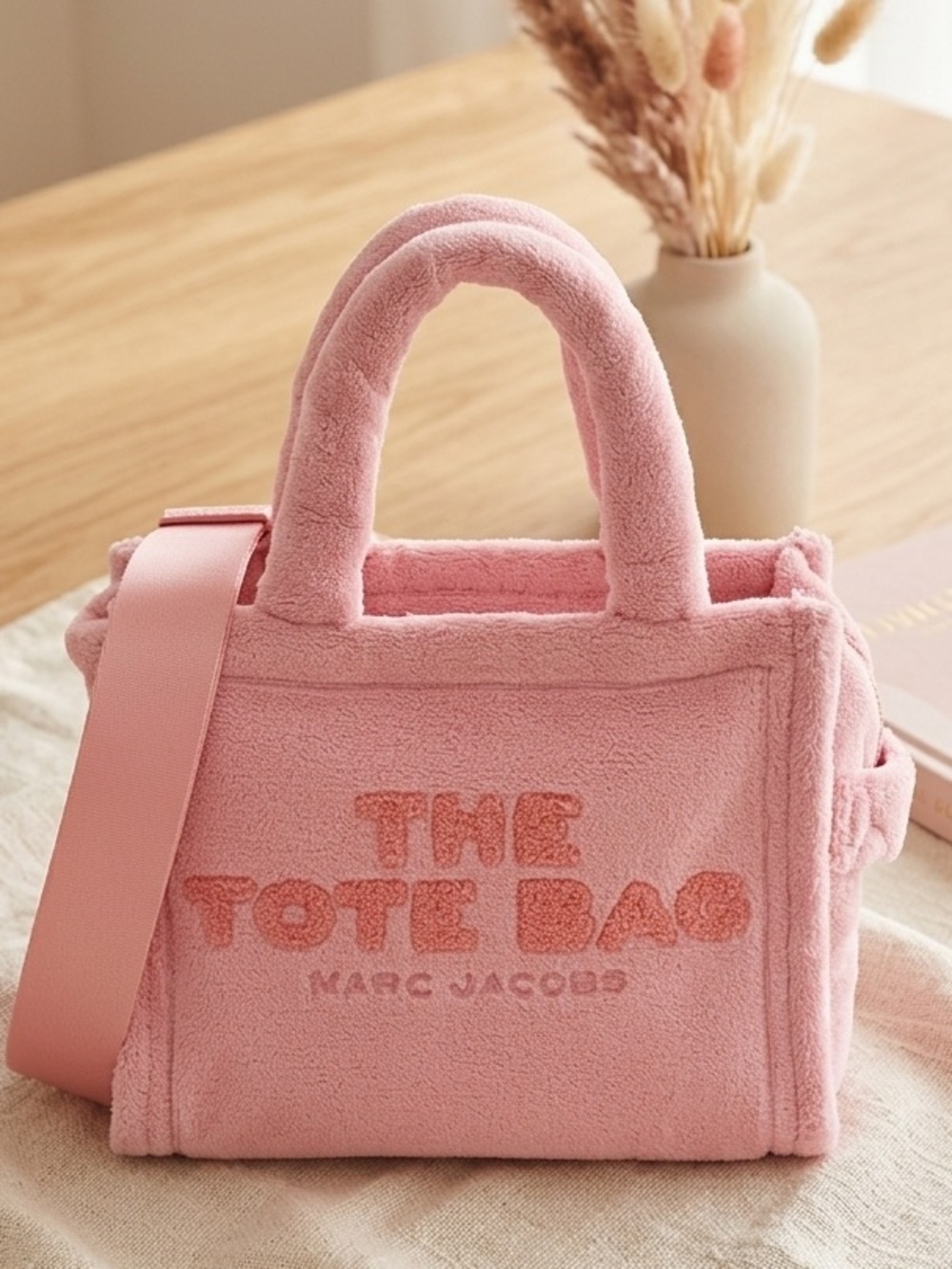 Marc Jacobs Plush Pink The Tote Bag with Adjustable Strap
